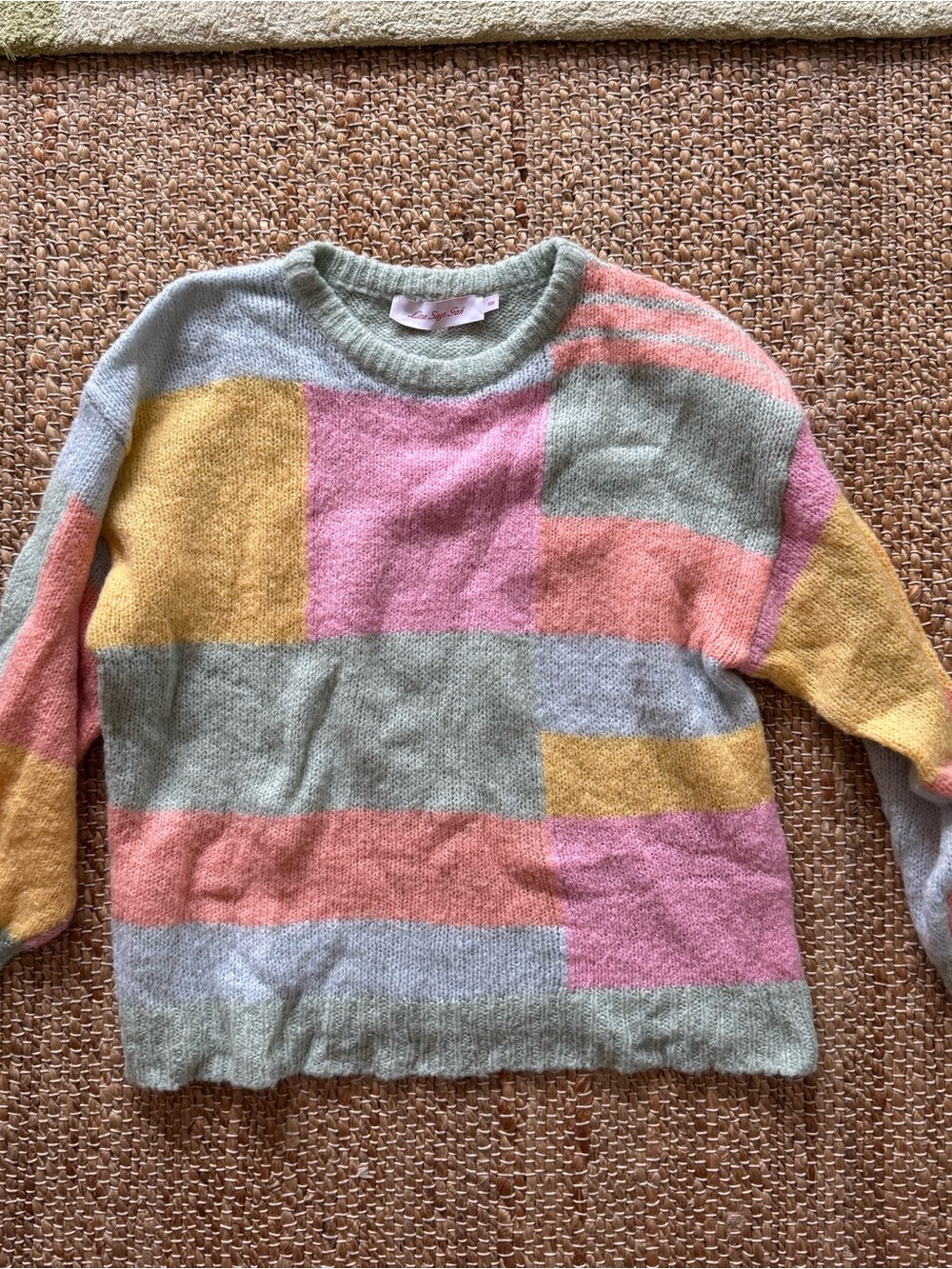 Lisa Says Gah Pastel Colorblock Crewneck Sweater
